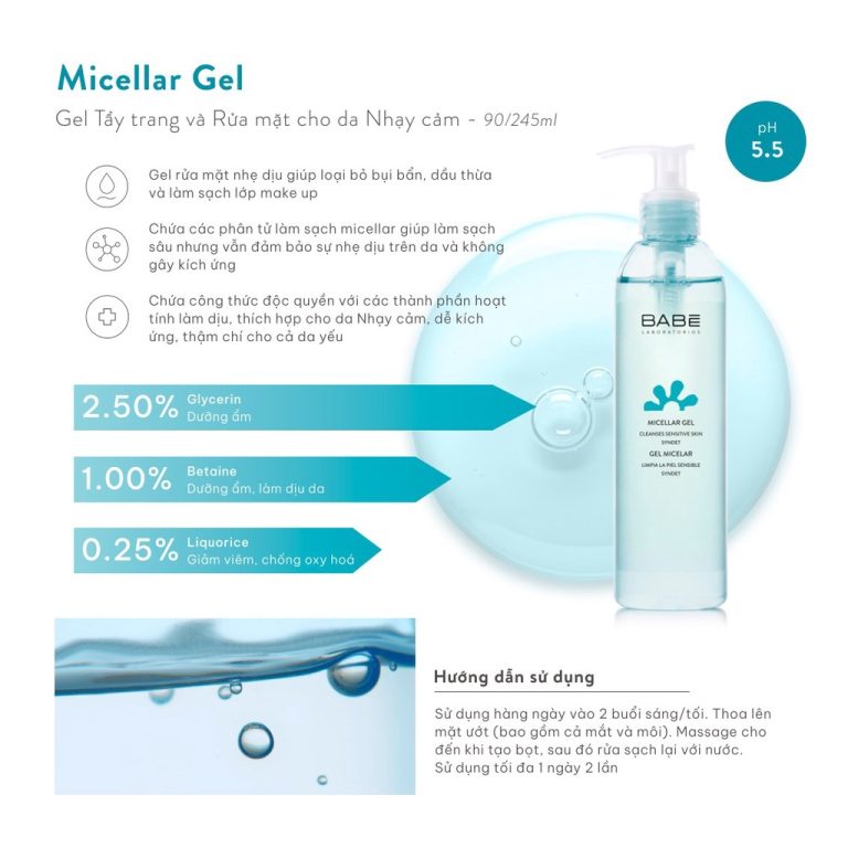 hướng dẫn dùng sữa rửa mặt micellar gel